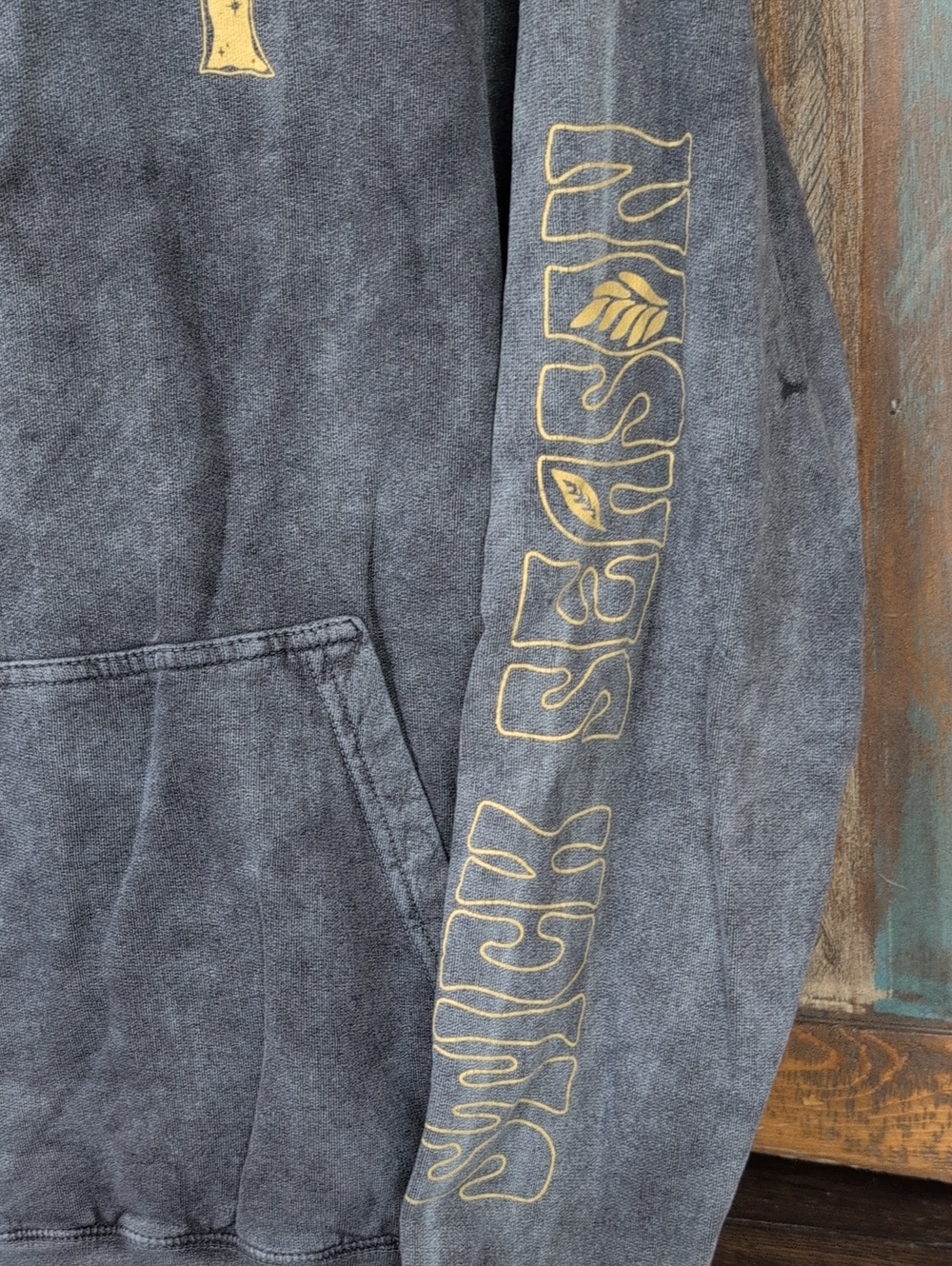 Official Noah Kahan Stick Season Vintage Black Mineral Wash Hoodie -Womens Large - Picture 4 of 7
